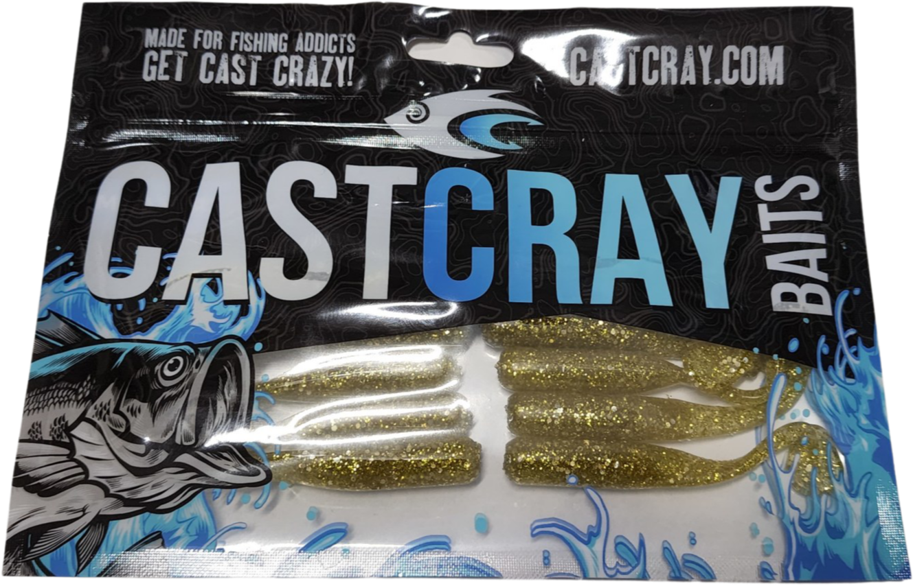 3 Paddle Tails - Gold Bling - Cast Cray Outdoors