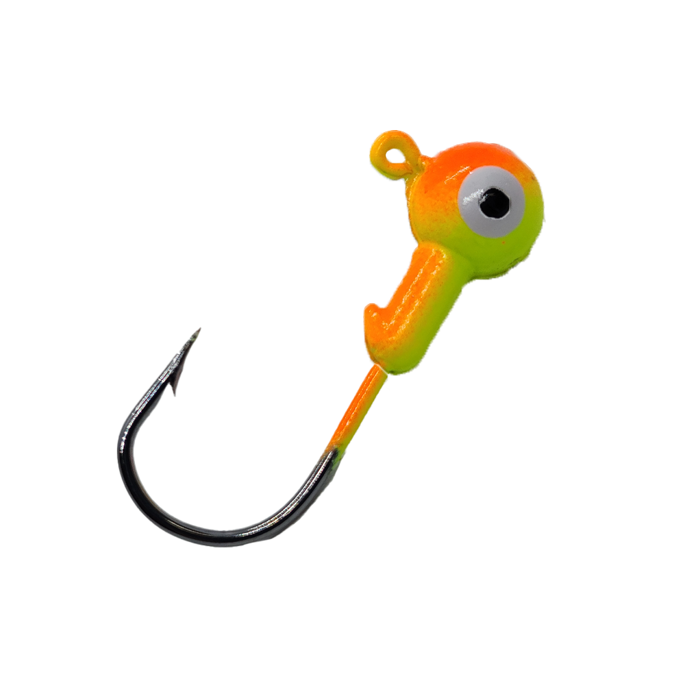 Round Jig Heads - Orange Chartreuse - 1/8 oz. - Cast Cray Outdoors