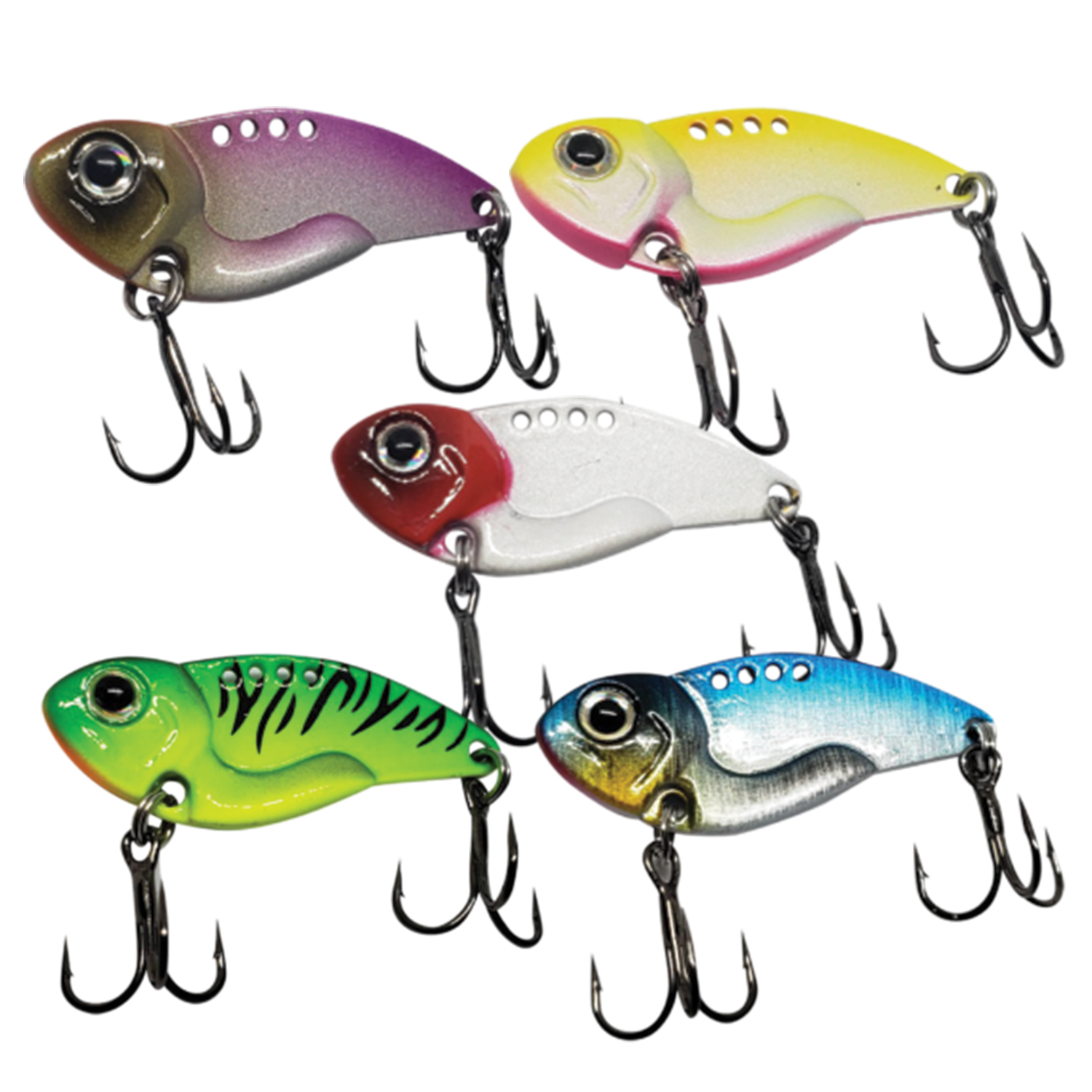 5 Pack Metal Blade Baits for Bass Fishing Lures Hard Metal VIB Fishing  Spoons Crankbaits Swimbaits for Trout Walleye Crappie Saltwater Blade Bait